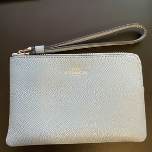 COACH Corner Zip Wristlet - Light Blue (Very Good condition)